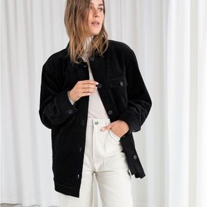 & Other Stories Oversized Corduroy Shacket Jacket Black Size 2